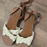 Lucky Brand  Women's Woven Cream and Tan Sandals Photo 0