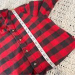 Brandy Melville Buffalo Plaid Cropped Long Sleeve Flannel Red/Black (One Size) Photo 3