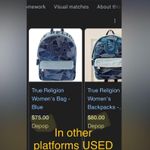 True Religion Mini Denim Logo Backpack for Men and Women New Photo 10