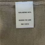 Garnet Hill 100% Merino Wool Pointelle Blouson-Sleeve Sweater neutral beige Photo 8