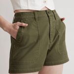 Madewell The Curvy Perfect Fatigue Short Green High Rise Size 26 Chino Cargo Photo 0
