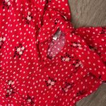 Mimi Chica Women's Red/White Floral/Dot Print Sleeveless Tie Front Romper sz L Photo 2