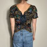 Vintage Black Paisley Beaded Shortsleeve Shirt Size M Size M Photo 1