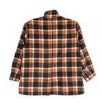 Charming Charlie  Pea Coat Women’s Size M Orange & Brown Plaid Jacket 3/4 Sleeves Photo 1