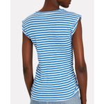 Frame Striped Organic Linen Roll Cuff Muscle Tee Blue White XS NEW Photo 4