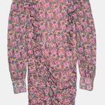 ZARA Pink Floral Draped Print Mini Dress Photo 3