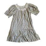 Olivia James The Label Anna Dress Scoop Neck Puff Sleeve Flounce Hem Size Medium Purple Photo 3