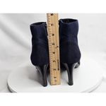 Aquatalia  Italian Black Navy Blue Colorblock Suede Ankle Boots Side Zip Womens 7 Photo 4