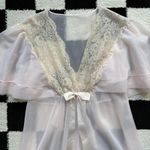 American Vintage Vintage Shadowline Pink Peignoir Robe Photo 2