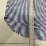 Halara  V Neck Long Sleeve Work Blouse Half Sleeve Blue Stripe Seersucker Size L Photo 13