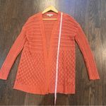 Marled Coral Open Knit Cardigan Orange Size M Photo 2