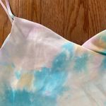 ZARA pastel pink blue and yellow tie dye cowl neck tank top Photo 4
