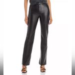 STAUD  Chisel Faux Leather Straight Pants in Black Photo 1