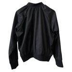 Free People  Black Midnight Satin Full Zip Oversized Bomber Jacket L Photo 11
