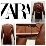 ZARA NWT faux leather dress. Mini size M. Gorgeous rich chocolate brown! Ptp 17” Photo 5