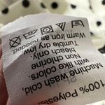 Talbots J.Crew Polka Dot Semi Sheer Flutter Sleeve Cap Blouse Sz 12 Cream/Black Photo 7