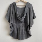Juicy Couture Vintage Y2K Grey Velour Drape Short Wide Sleeve Hooded Poncho Cape Photo 8