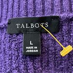 Talbots  Side Button Pullover Sweater Wide Neck Soft Knit Purple L Photo 5