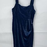 Cider Velour Witchy Celestial Midi Dress Women 0XL Blue Tie Shoulder Whimsigoth Photo 0