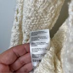 Anthropologie Pointelle Knit Crochet Open Knit Cream‎ Hoodie Pullover Sweater S Tan Photo 4