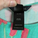 Ali Miles Teal&Bright Red Abstract Floral 3/4 Sleeve Top Sz.1X Green Photo 6