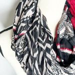 Big Buddha NWT  Red Black Tan Semi-Sheer Infinity Scarf New Photo 1