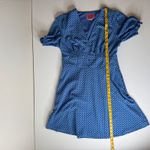 Kate Spade  Tea Garden Dot Dress Women's‎ Size 12 Blue Polka Dot V-Neck Retro Photo 9
