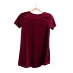 Agnes & Dora NWT  Deep Wine Velvet Everyday Scoop Neck Tee | Red | Small Photo 2