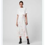 All Saints Benno Slip Dress Pink & White, Trendy Tie-Dye SMALL Photo 2
