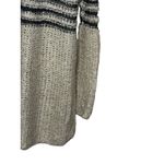 Umgee  Women's Sweater Chunky Knit Cowl‎ Neck Striped Pullover Cream Gray Small Photo 7