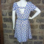 ANNABELLA Dress Geometric Shape Short Sleeve Woman's Size Large Blue White Photo 6