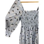 Kate Spade Floral Dot Puff Sleeve Smocked Midi Dress Blue Size Small Photo 6