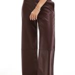 ASOS Faux Leather Ankle Grazer Pants in Dark Cherry Photo 0