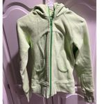 Rare Women’s LULULEMON Lime Green Scuba Hooded Full Zip Athletic Jacket Size 4 Photo 1