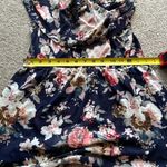 Siren Lily 2/$12 Women’s Maternity Pink Navy Floral Sheer Stretchy Top Size M Photo 2