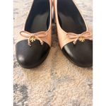 Tory Burch  Cap Toe Bow Ballet Pumps Camel Tan Black Size 7 Photo 1