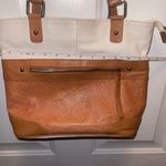 GREAT AMERICAN Leather Works Womens Cream Tan Leather Shoulder Purse bag Photo 5