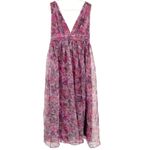 Lulus NWT Glam Party Garden Romance Magenta Floral Print Organza Maxi Dress XL Photo 2