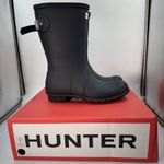Hunter New Women's Navy (NVY) Blue Original Short Back Adjustable Rain Boots 10 Photo 3