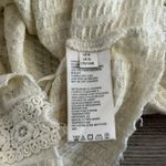 Free People Cream Knit Crochet Lace Crop Top Women’s XL Boho Long Sleeve Photo 3