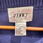 Vintage JENNY Cardigan Sweater Simple Classic Button Up Purple Size 2XL Photo 3