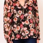 Cami NYC Sandy Blouse In Sugar Plum In Purple Floral Long Sleeve Silk Small S Photo 0