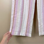 NWOT Lavender White Striped Linen Blend Drawstring Pants 14/16W Beach Pull On Size 14W Photo 2