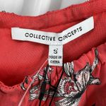 Collective Concepts Collective‎ Concepts Red One Shoulder Ruffle Floral Top Size Small New Photo 3