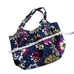 Vera Bradley Navy & Purple Purse Bag Animal Print & Floral Pattern Tote Style! Photo 3