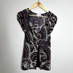 Fashion Bug Purple Layered Patterned Top Photo 3