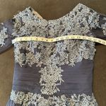 Women’s Short Blue Chiffon Prom Party Dress with Floral Detail Zip Back Size S Photo 9