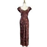 Free People  Dainty Lace Retro 90s Butterfly Babe Maxi Dress in Brown Combo Large Photo 8