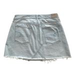 American Eagle Outfitters Denim Mini Skirt Light Blue Distressed Raw Hem Size 6 Photo 4