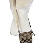 Coach Brown Signature Jacquard Stripe Crossbody Bag Purse Adjustable Strap Photo 0